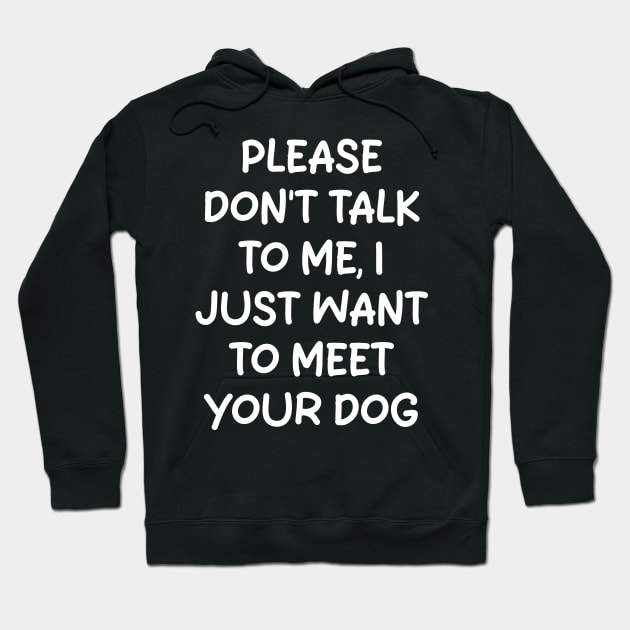 please don't talk to me, i just want to meet your dog Hoodie by mdr design